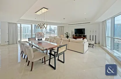 Living / Dining Room image for: Penthouse - 3 Bedrooms - 4 Bathrooms for sale in The Waves Tower A - The Waves - Dubai Marina - Dubai, Image 1