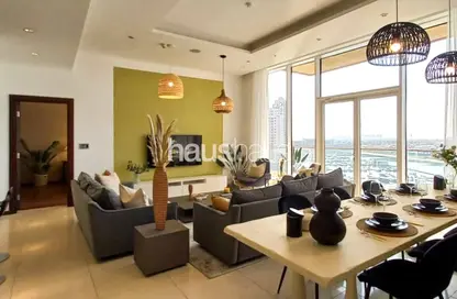 Living / Dining Room image for: Apartment - 2 Bedrooms - 3 Bathrooms for rent in Diamond - Tiara Residences - Palm Jumeirah - Dubai, Image 1