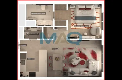 Apartment - 1 Bedroom - 2 Bathrooms for sale in Rosso Bay Residence - Al Marjan Island - Ras Al Khaimah