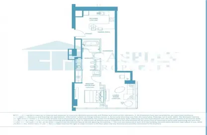 صورة لـ مخطط ثنائي الأبعاد شقة - غرفة نوم - 1 حمام للبيع في فندق العنوان دبي مارينا - دبي مارينا - دبي ، صورة رقم 1