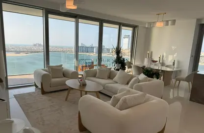 Living / Dining Room image for: Apartment - 3 Bedrooms - 3 Bathrooms for sale in Beach Isle - EMAAR Beachfront - Dubai Harbour - Dubai, Image 1
