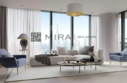 Living Room image for: Apartment - 2 Bedrooms - 2 Bathrooms for sale in Sobha Creek Vistas Tower A - Sobha Hartland - Mohammed Bin Rashid City - Dubai, Image 1