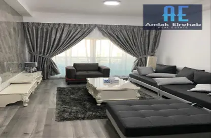 Living Room image for: Apartment - 2 Bedrooms - 2 Bathrooms for rent in Ajman Pearl Towers - Ajman Downtown - Ajman, Image 1