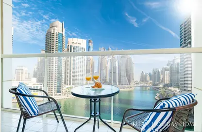 Balcony image for: Apartment - 1 Bathroom for rent in Marina View Tower B - Marina View - Dubai Marina - Dubai, Image 1