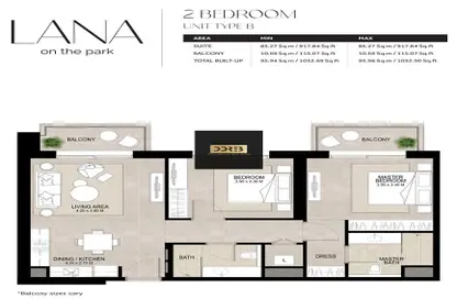 شقة - 2 غرف نوم - 2 حمامات للبيع في لانا اون ذا بارك - تاون سكوير - دبي