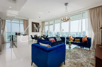 Living Room image for: Apartment - 3 Bedrooms - 4 Bathrooms for sale in Sunrise Bay - EMAAR Beachfront - Dubai Harbour - Dubai, Image 1