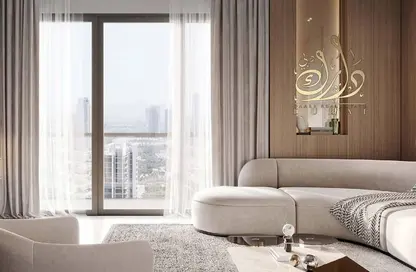 Living Room image for: Apartment - 1 Bathroom for sale in Amal Tower - Dubai Sports City - Dubai, Image 1