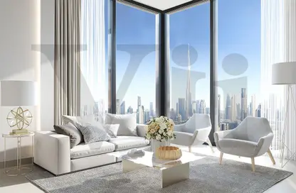 Living Room image for: Apartment - 1 Bedroom - 2 Bathrooms for sale in Sobha Creek Vistas Grande - Sobha Hartland - Mohammed Bin Rashid City - Dubai, Image 1