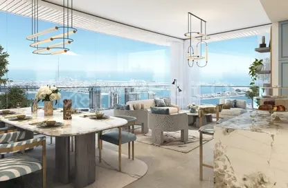 Living / Dining Room image for: Apartment - 2 Bedrooms - 2 Bathrooms for sale in Tower C - Damac Bay - Dubai Harbour - Dubai, Image 1
