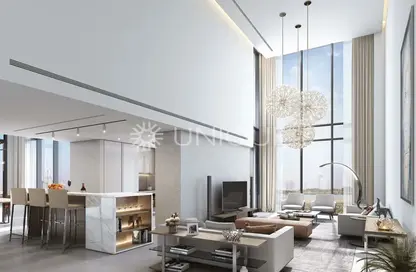 Living / Dining Room image for: Apartment - 4 Bedrooms - 5 Bathrooms for sale in Sobha Hartland Waves Opulence - Nad Al Sheba 1 - Nad Al Sheba - Dubai, Image 1