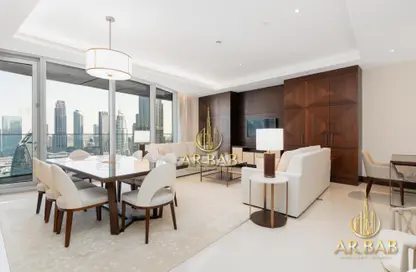 Living / Dining Room image for: Apartment - 3 Bedrooms - 3 Bathrooms for rent in The Address Sky View Towers - Downtown Dubai - Dubai, Image 1