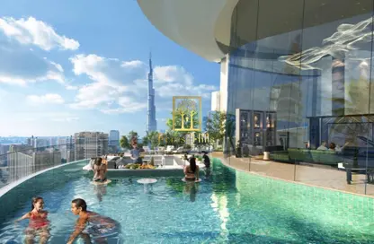 صورة لـ حوض سباحة شقة - غرفة نوم - 2 حمامات للبيع في مرتفعات القناة - الخليج التجاري - دبي ، صورة رقم 1