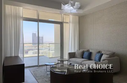 Living Room image for: Apartment - 2 Bedrooms - 3 Bathrooms for sale in Hameni Tower - Jumeirah Village Circle - Dubai, Image 1