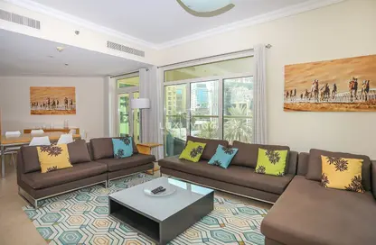 Apartment - 3 Bedrooms - 4 Bathrooms for rent in Al Das - Shoreline Apartments - Palm Jumeirah - Dubai