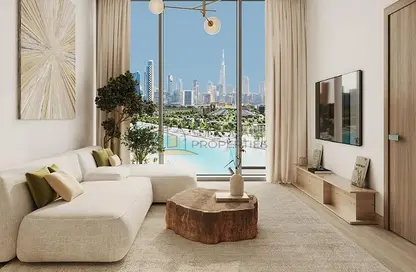 Living Room image for: Apartment - 1 Bathroom for sale in Azizi Riviera Beachfront - Meydan One - Meydan - Dubai, Image 1