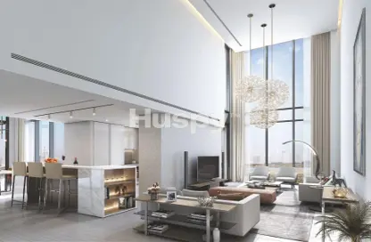 Living / Dining Room image for: Apartment - 1 Bedroom - 2 Bathrooms for sale in Sobha Hartland Waves Opulence - Nad Al Sheba 1 - Nad Al Sheba - Dubai, Image 1