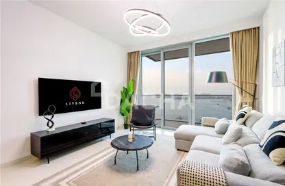 Living Room image for: Apartment - 2 Bedrooms - 2 Bathrooms for sale in Beach Isle - EMAAR Beachfront - Dubai Harbour - Dubai, Image 1