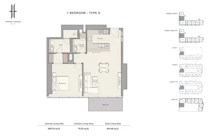Apartment - 1 Bedroom - 2 Bathrooms for sale in Upper House West - Upper House - Jumeirah Lake Towers - Dubai