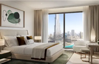 Room / Bedroom image for: Apartment - 1 Bedroom - 2 Bathrooms for sale in Exquisite Living Residences - Burj Khalifa Area - Downtown Dubai - Dubai, Image 1