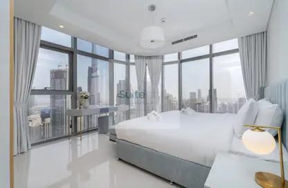 Room / Bedroom image for: Apartment - 3 Bedrooms - 4 Bathrooms for rent in Paramount Tower Hotel  and  Residences - Business Bay - Dubai, Image 1