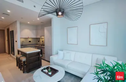 Living / Dining Room image for: Apartment - 1 Bedroom - 1 Bathroom for rent in Sobha Hartland Waves - Sobha Hartland - Mohammed Bin Rashid City - Dubai, Image 1