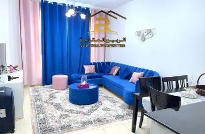 Living / Dining Room image for: Apartment - 1 Bedroom - 2 Bathrooms for rent in Al Naemiya Tower 3 - Al Naemiya Towers - Al Nuaimiya - Ajman, Image 1