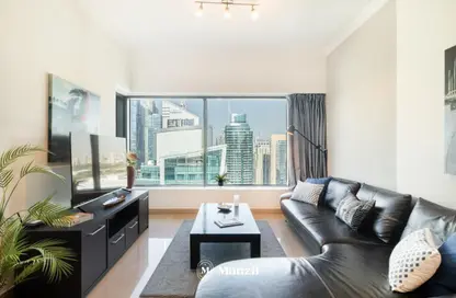 Living Room image for: Apartment - 1 Bedroom - 1 Bathroom for rent in Time Place Tower - Dubai Marina - Dubai, Image 1