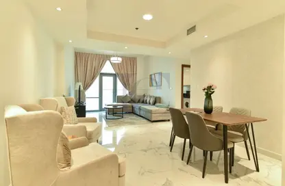 Living / Dining Room image for: Apartment - 1 Bedroom - 2 Bathrooms for rent in Amna - Al Habtoor City - Business Bay - Dubai, Image 1