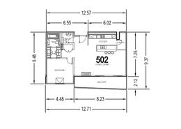 صورةمخطط ثنائي الأبعاد لـ: شقة - 1 غرفة نوم - 2 حمامات للكراء في سيتي ووك - دبي, صورة 1