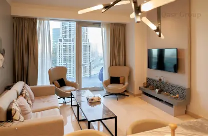 Living Room image for: Apartment - 2 Bedrooms - 3 Bathrooms for rent in The Residences JLT - Jumeirah Lake Towers - Dubai, Image 1