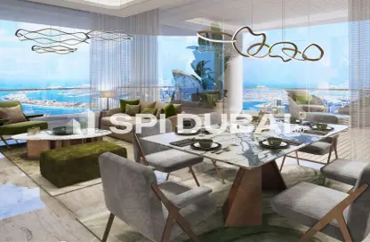 Living / Dining Room image for: Apartment - 1 Bedroom - 2 Bathrooms for sale in Tower A - Damac Bay - Dubai Harbour - Dubai, Image 1