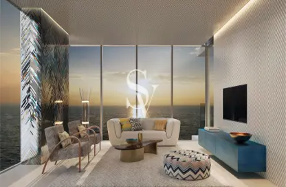 Living Room image for: Apartment - 1 Bathroom for sale in Moonstone Residences Interiors - Al Marjan Island - Ras Al Khaimah, Image 1