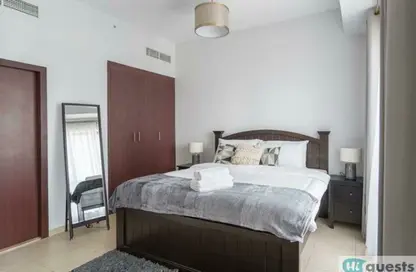 Room / Bedroom image for: Apartment - 1 Bedroom - 2 Bathrooms for rent in Bahar 6 - Bahar - Jumeirah Beach Residence - Dubai, Image 1