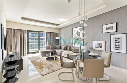 Living / Dining Room image for: Apartment - 1 Bedroom - 1 Bathroom for rent in Tower B - DAMAC Towers by Paramount - Business Bay - Dubai, Image 1