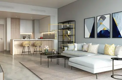 Living Room image for: Apartment - 1 Bathroom for sale in Peninsula One - Peninsula - Business Bay - Dubai, Image 1