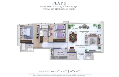 Apartment - 2 Bedrooms - 3 Bathrooms for sale in Al Khan - Sharjah