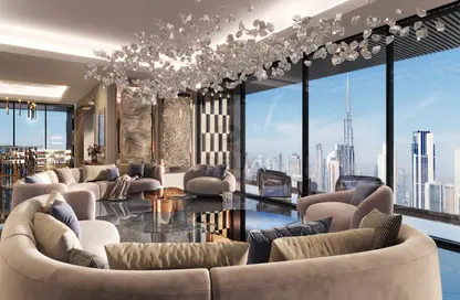 Living Room image for: Apartment - 6 Bedrooms - 7 Bathrooms for sale in Burj Binghatti Jacob  and  Co - Business Bay - Dubai, Image 1