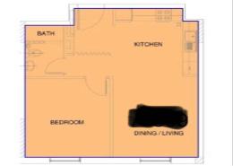 صورةمخطط ثنائي الأبعاد لـ: شقة - 1 غرفة نوم - 1 حمام للبيع في الشامخة - أبوظبي, صورة 1
