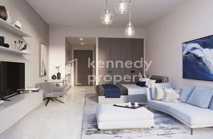 Living Room image for: Apartment - 1 Bathroom for sale in Peninsula Five - Peninsula - Business Bay - Dubai, Image 1