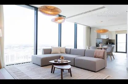 Living / Dining Room image for: Apartment - 2 Bedrooms - 2 Bathrooms for rent in Sobha Hartland Waves - Sobha Hartland - Mohammed Bin Rashid City - Dubai, Image 1