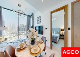 Living / Dining Room image for: Apartment - 1 bedroom - 1 bathroom for sale in Sobha Hartland Waves - Sobha Hartland - Mohammed Bin Rashid City - Dubai, Image 1