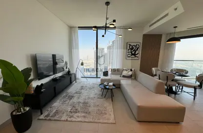 Living Room image for: Apartment - 2 Bedrooms - 2 Bathrooms for rent in Sobha Hartland Waves - Sobha Hartland - Mohammed Bin Rashid City - Dubai, Image 1