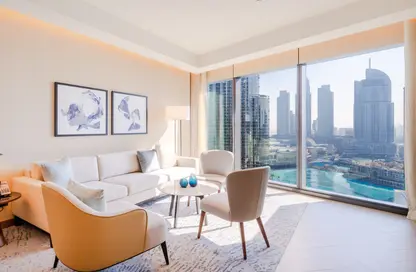 Living Room image for: Apartment - 3 Bedrooms - 3 Bathrooms for sale in The Address Residences Dubai Opera Tower 1 - The Address Residences Dubai Opera - Downtown Dubai - Dubai, Image 1