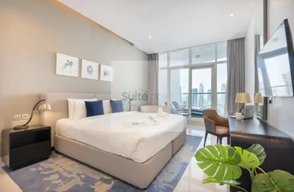 Room / Bedroom image for: Apartment - 1 Bedroom - 2 Bathrooms for rent in DAMAC Maison Privé - Business Bay - Dubai, Image 1