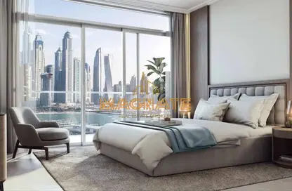 Room / Bedroom image for: Apartment - 1 Bedroom - 1 Bathroom for sale in Palace Beach Residence - EMAAR Beachfront - Dubai Harbour - Dubai, Image 1