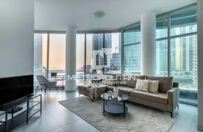 Living / Dining Room image for: Apartment - 2 Bedrooms - 2 Bathrooms for sale in Panoramic Tower - Dubai Marina - Dubai, Image 1