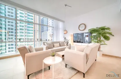 Living Room image for: Apartment - 2 Bedrooms - 2 Bathrooms for rent in MAG 218 - Dubai Marina - Dubai, Image 1