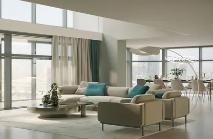 Living Room image for: Apartment - 3 Bedrooms - 4 Bathrooms for sale in Radiant Square - City Of Lights - Al Reem Island - Abu Dhabi, Image 1