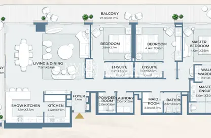 شقة - 3 غرف نوم - 4 حمامات للبيع في فيرمونت ريزيدنسز - جزيرة المرجان - رأس الخيمة