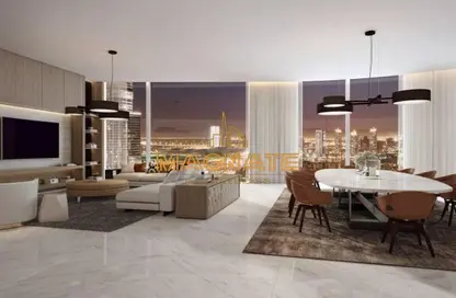 Living / Dining Room image for: Penthouse - 4 Bedrooms - 5 Bathrooms for sale in IL Primo - Opera District - Downtown Dubai - Dubai, Image 1